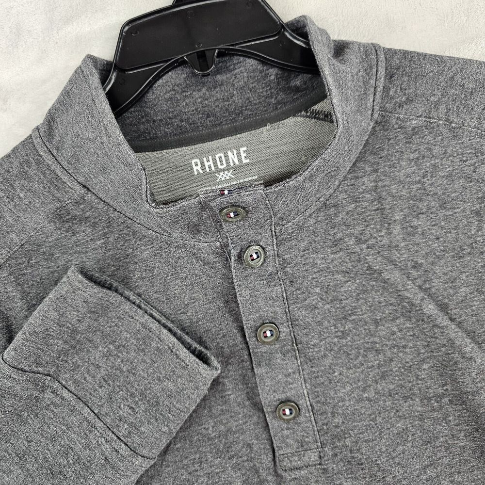 RHONE Faroe‎ Island Long Sleeve Performance PoloPullover Mens 2XL Gray